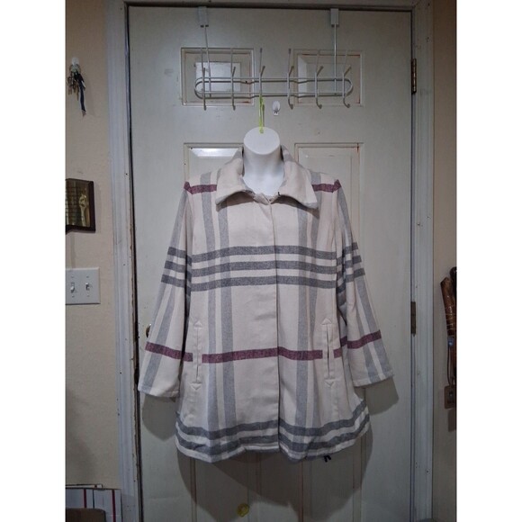 Bob Timberlake Jackets & Blazers - Women’s Wool Blend Jacket By Bob Timberlake, Plaid Plus Size Button Front